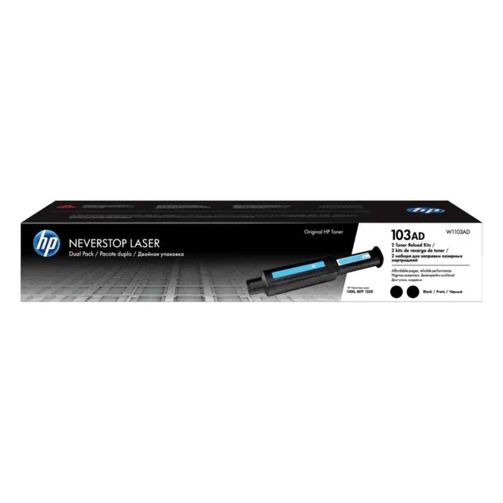 HP 103AD Dual Pack Black Original Neverstop Laser Toner Reload Kit IT World