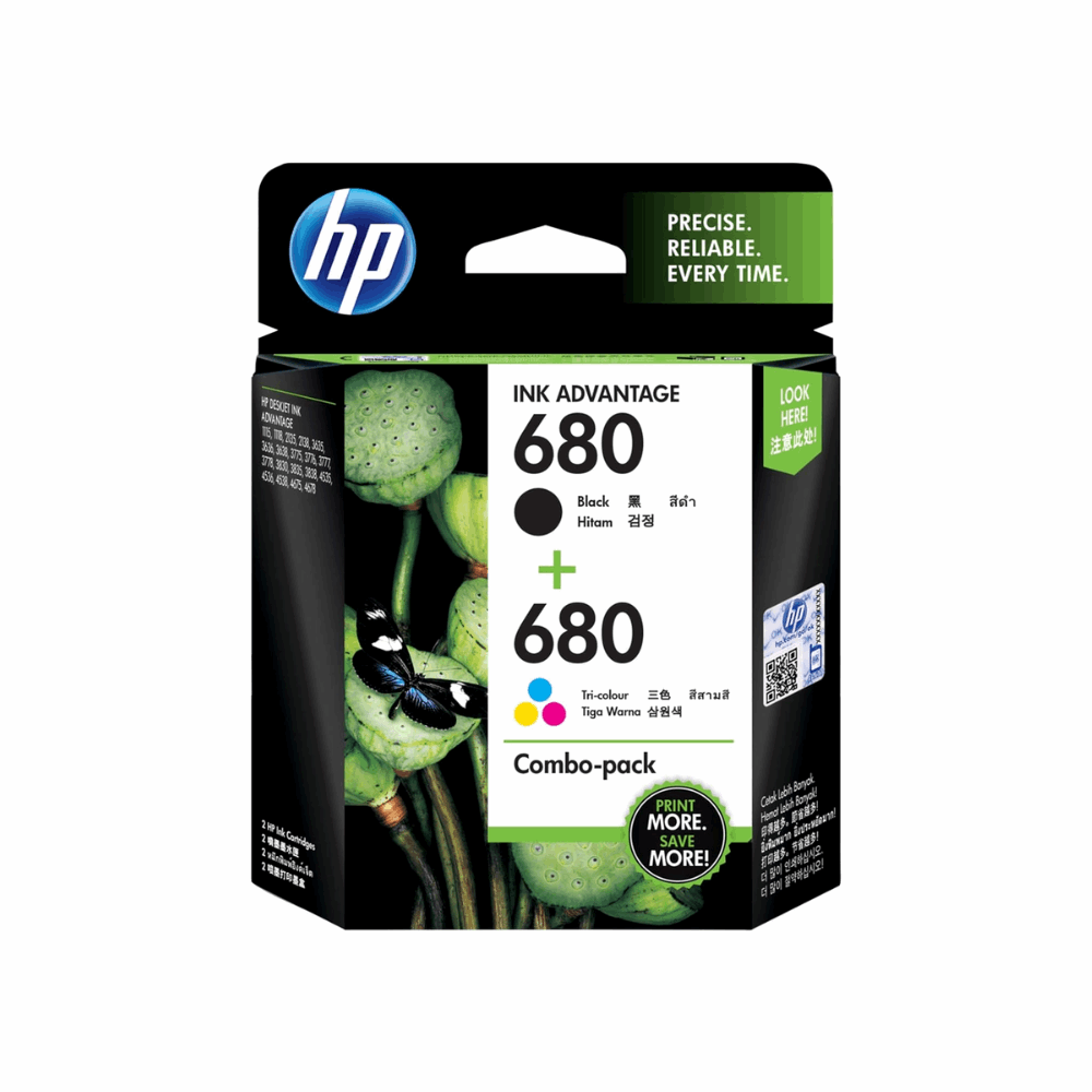 HP 680 2-pack Black/Tri-color Original Ink Advantage Cartridges IT World